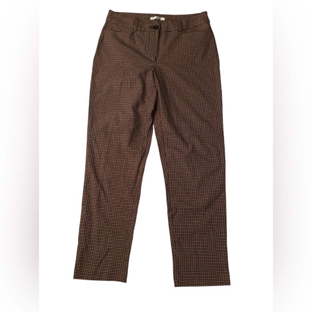 Women’s Houndstooth high-rise cropped pants in brown Size 16 New